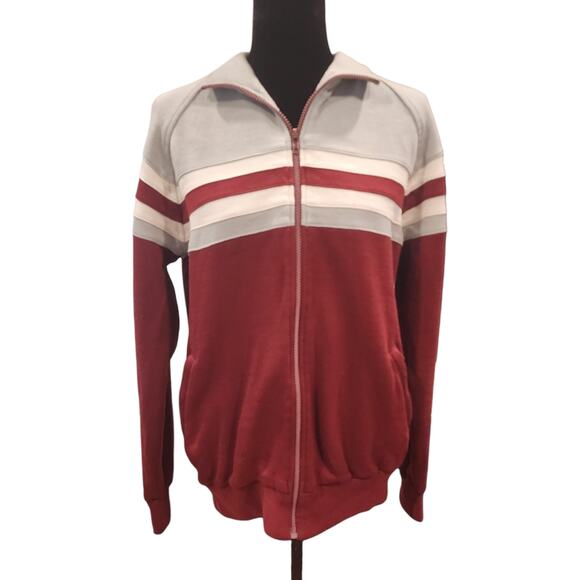 Vintage Christian Dior Monsieur Striped Burgundy & Gray Zipped Jacket Size Large - Picture 13 of 13